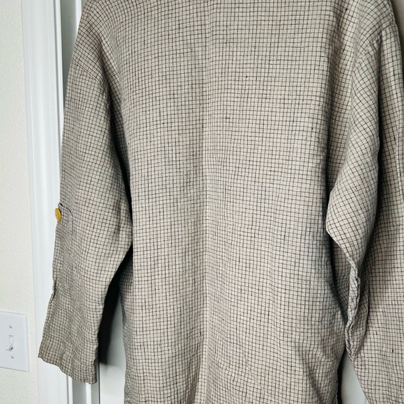 VTG Crunch Sz 1 (Large) Top Women’s Blouse 100% Linen Gray - Picture 3 of 9